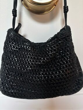 Woven Leather Hobo Bag with weaved handles